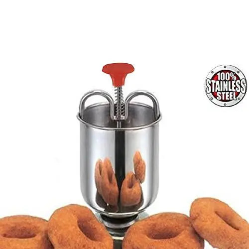 Vada maker tool, stainless steel, full view Vada maker tool, stainless steel, full view